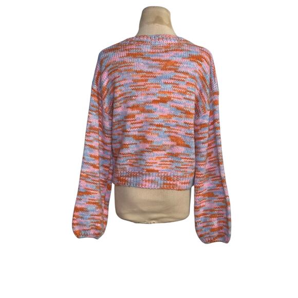 Shein pink blue orange stripes sweater size Small - Picture 11 of 12